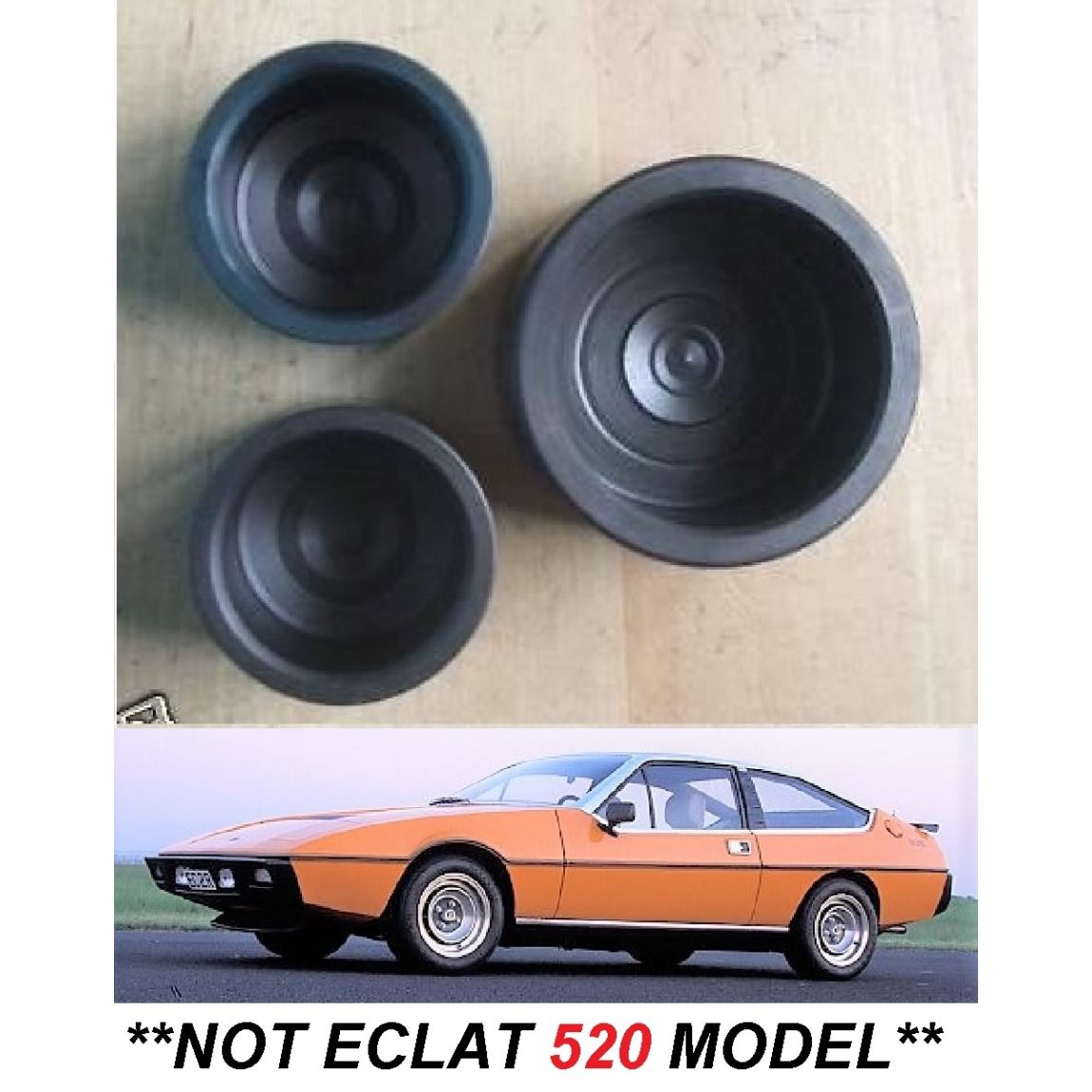 FRONT BRAKE CALIPER PISTONS x3 (Lotus Elite & Eclat) (**Not Eclat 520 Model**) (1974- 82)   